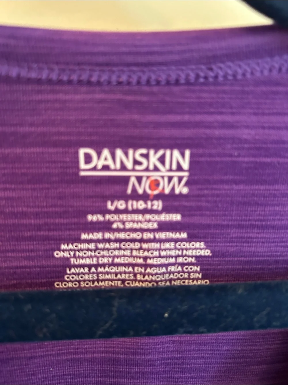Danskin Now Purple Long Sleeve Active Dance Top - Size L/G (10/12)